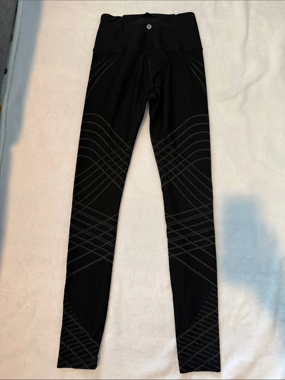 lululemon athletica Black High-Waist Patterned Leggings size 6